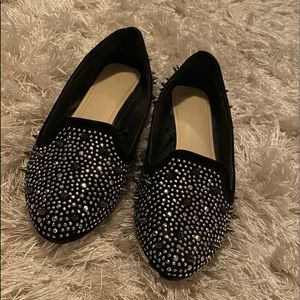 Black Spiked flats